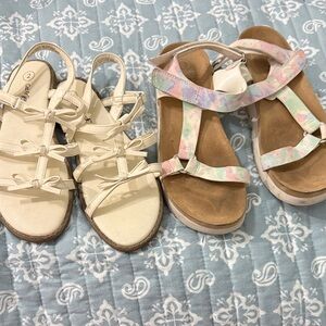 Cat & Jack Cream and Multicolor Kids Sandals